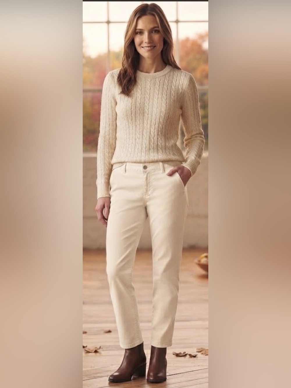 Vince Cream Straight-Leg Jeans